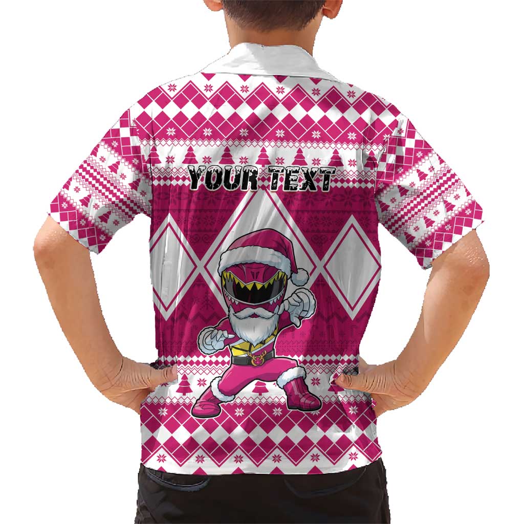 Personalized Power Pink Ranger Santa Claus Hawaiian Shirt Funny Christmas - Wonder Print Shop