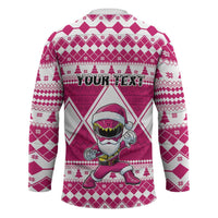 Personalized Power Pink Ranger Santa Claus Hockey Jersey Funny Christmas - Wonder Print Shop