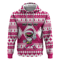 Personalized Power Pink Ranger Santa Claus Hoodie Funny Christmas - Wonder Print Shop