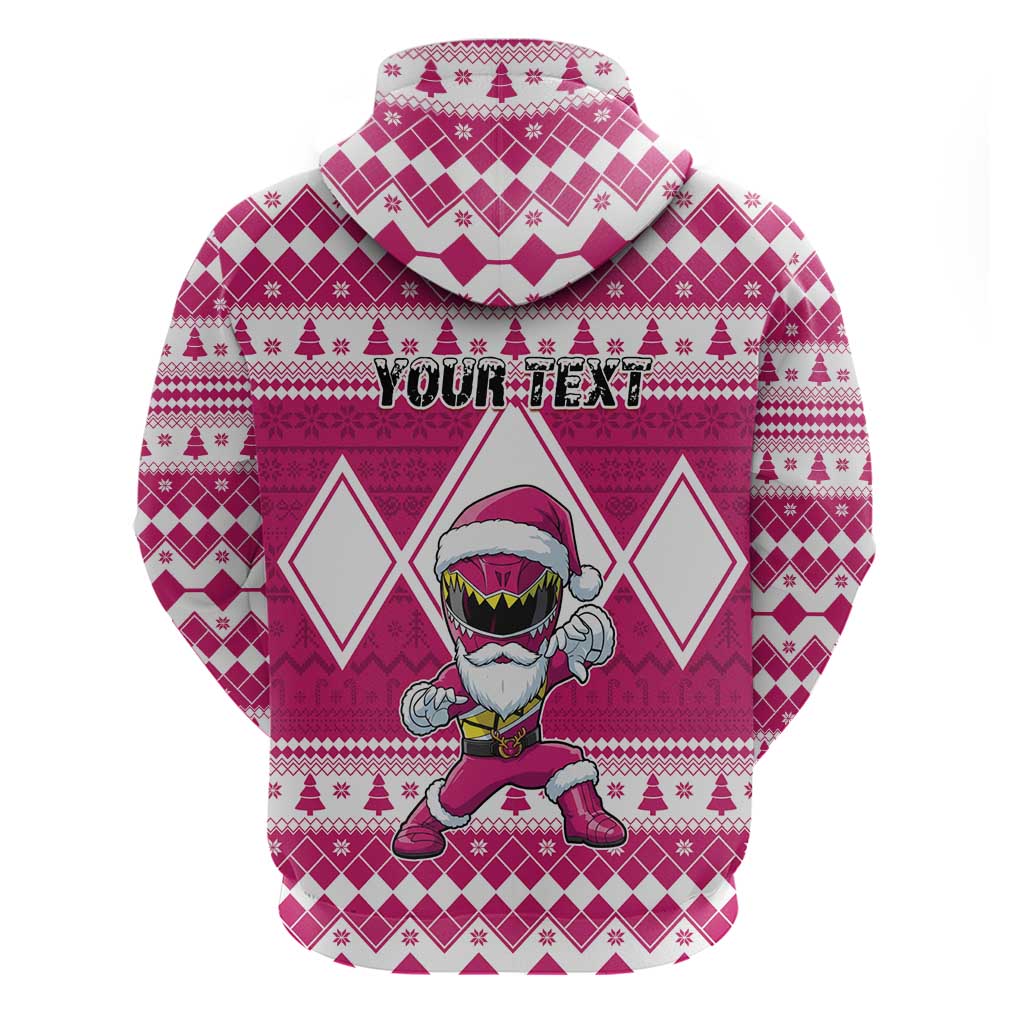 Personalized Power Pink Ranger Santa Claus Hoodie Funny Christmas - Wonder Print Shop