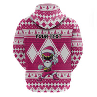 Personalized Power Pink Ranger Santa Claus Hoodie Funny Christmas - Wonder Print Shop