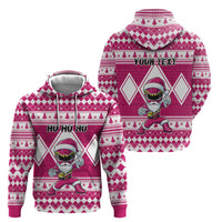 Personalized Power Pink Ranger Santa Claus Hoodie Funny Christmas - Wonder Print Shop