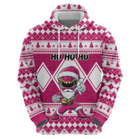 Personalized Power Pink Ranger Santa Claus Hoodie Funny Christmas - Wonder Print Shop