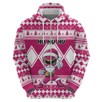 Personalized Power Pink Ranger Santa Claus Hoodie Funny Christmas - Wonder Print Shop