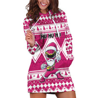 Personalized Power Pink Ranger Santa Claus Hoodie Dress Funny Christmas - Wonder Print Shop