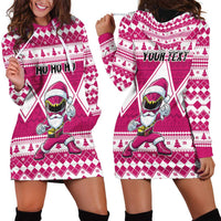 Personalized Power Pink Ranger Santa Claus Hoodie Dress Funny Christmas - Wonder Print Shop