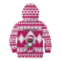 Personalized Power Pink Ranger Santa Claus Kid Hoodie Funny Christmas - Wonder Print Shop
