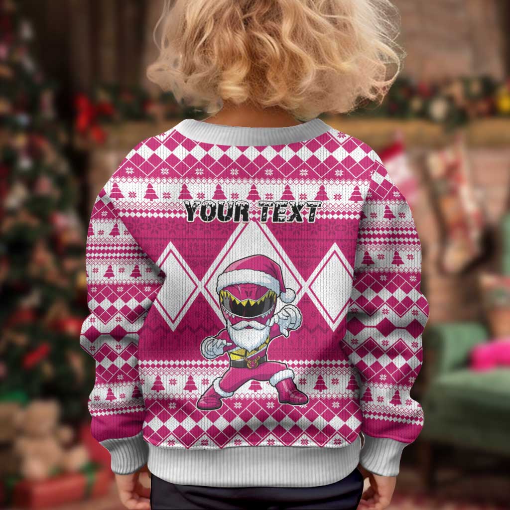 Power Pink Ranger Santa Claus Kid Ugly Christmas Sweater Funny Christmas - Wonder Print Shop