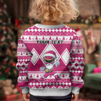 Power Pink Ranger Santa Claus Kid Ugly Christmas Sweater Funny Christmas - Wonder Print Shop