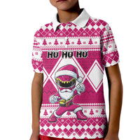 Personalized Power Pink Ranger Santa Claus Kid Polo Shirt Funny Christmas - Wonder Print Shop