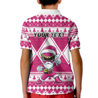 Personalized Power Pink Ranger Santa Claus Kid Polo Shirt Funny Christmas - Wonder Print Shop