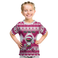 Personalized Power Pink Ranger Santa Claus Kid T Shirt Funny Christmas - Wonder Print Shop