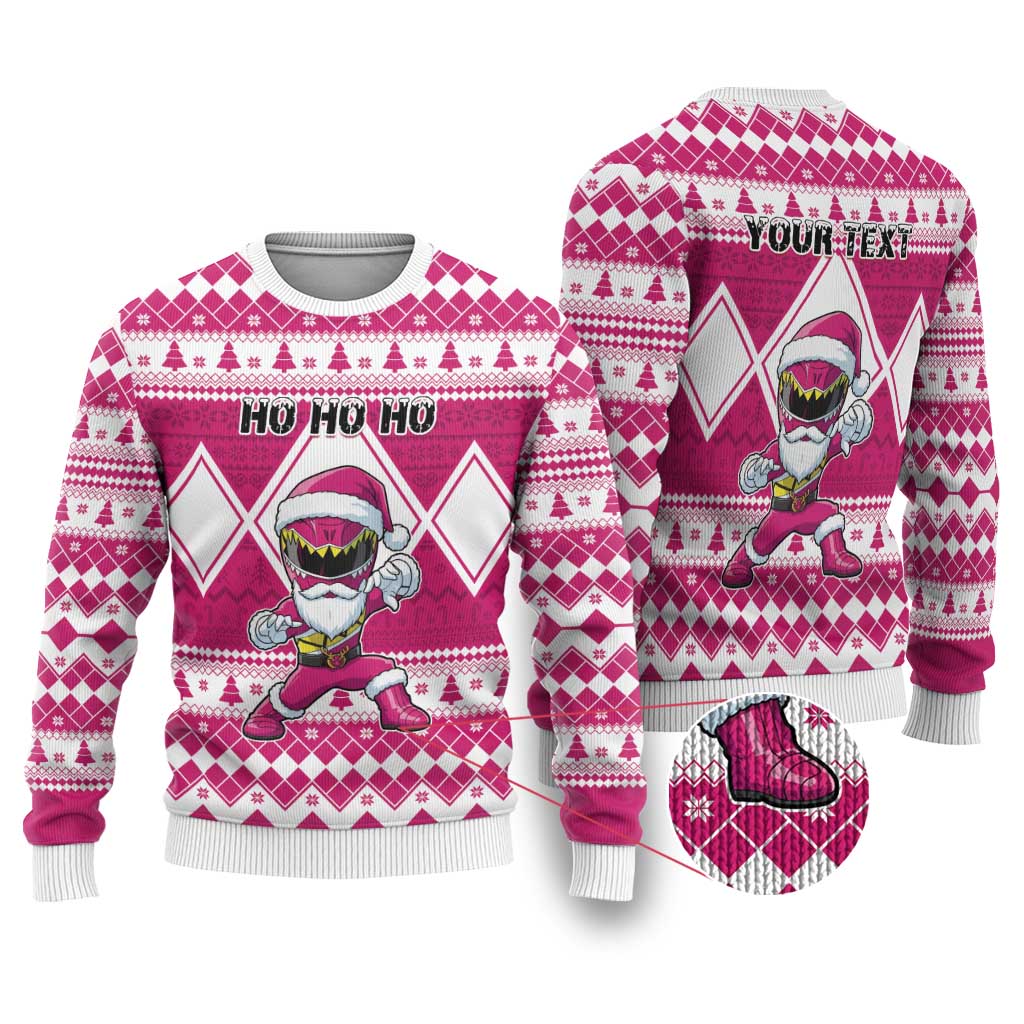 Power Pink Ranger Santa Claus Ugly Christmas Sweater Funny Christmas - Wonder Print Shop