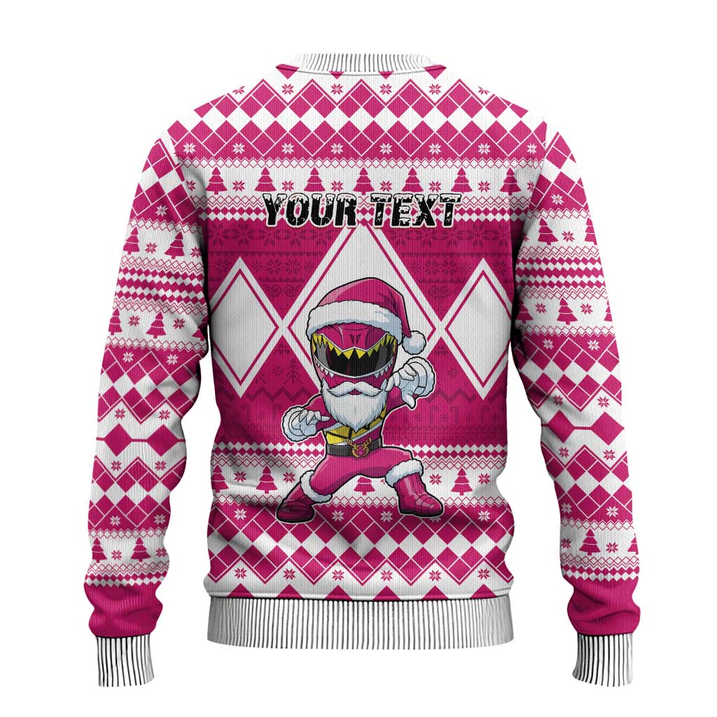 Power Pink Ranger Santa Claus Ugly Christmas Sweater Funny Christmas - Wonder Print Shop
