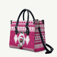 Power Pink Ranger Santa Claus Leather Bag Funny Christmas - Wonder Print Shop