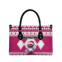 Power Pink Ranger Santa Claus Leather Bag Funny Christmas - Wonder Print Shop