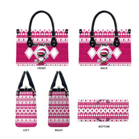 Power Pink Ranger Santa Claus Leather Bag Funny Christmas - Wonder Print Shop