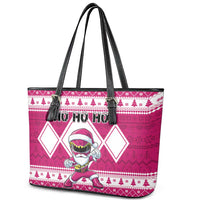 Power Pink Ranger Santa Claus Leather Tote Bag Funny Christmas - Wonder Print Shop