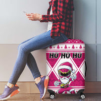 Power Pink Ranger Santa Claus Luggage Cover Funny Christmas - Wonder Print Shop