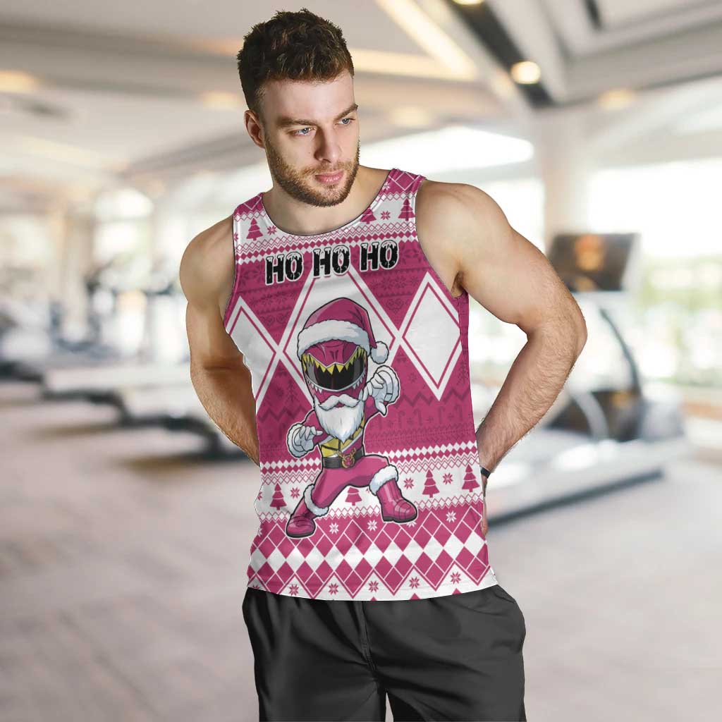 Personalized Power Pink Ranger Santa Claus Men Tank Top Funny Christmas - Wonder Print Shop