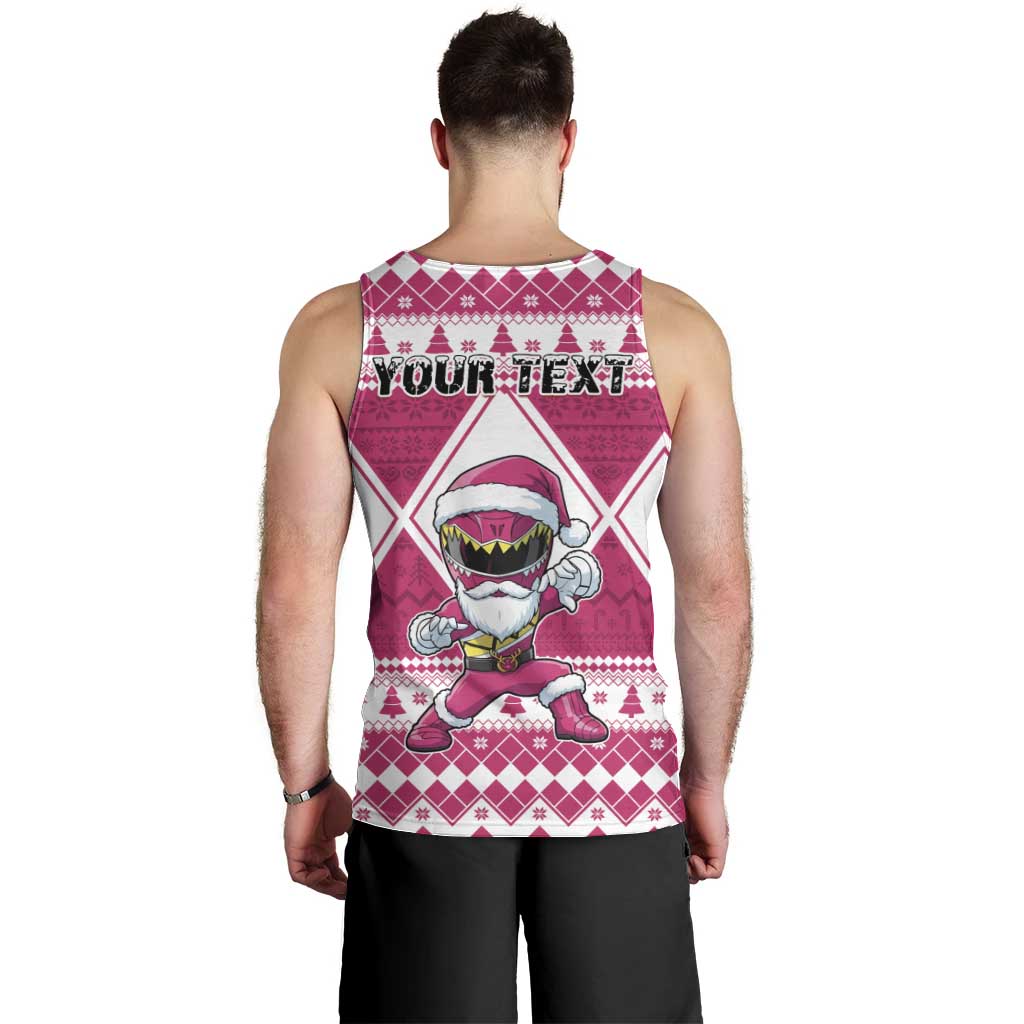 Personalized Power Pink Ranger Santa Claus Men Tank Top Funny Christmas - Wonder Print Shop