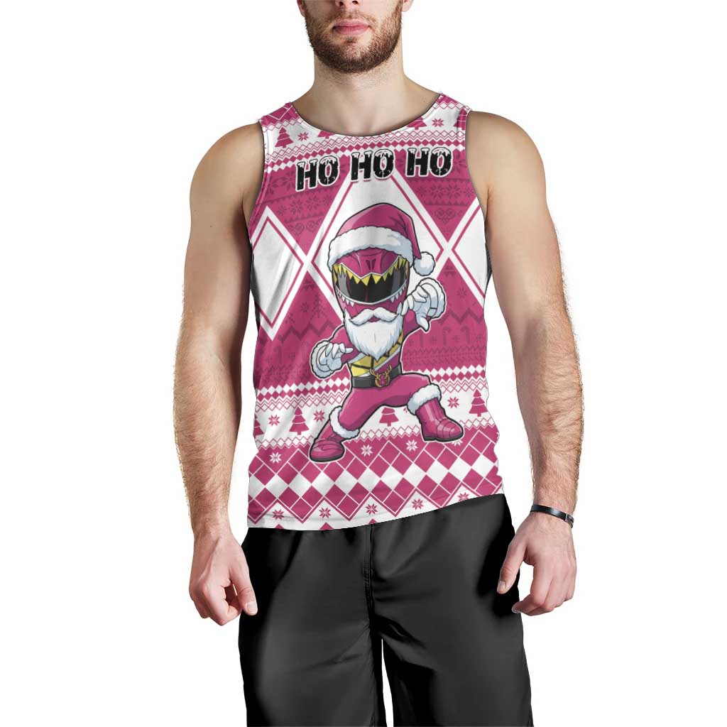 Personalized Power Pink Ranger Santa Claus Men Tank Top Funny Christmas - Wonder Print Shop