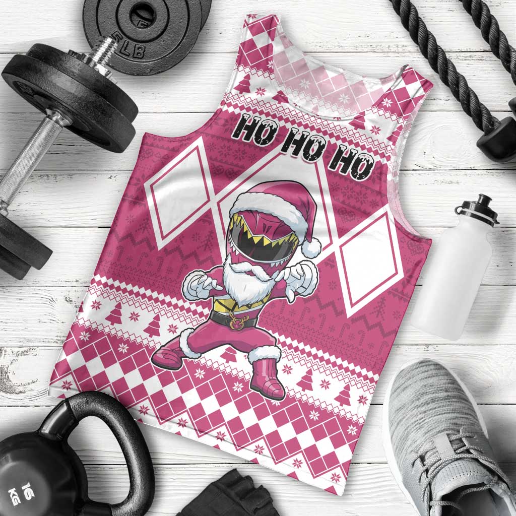 Personalized Power Pink Ranger Santa Claus Men Tank Top Funny Christmas - Wonder Print Shop
