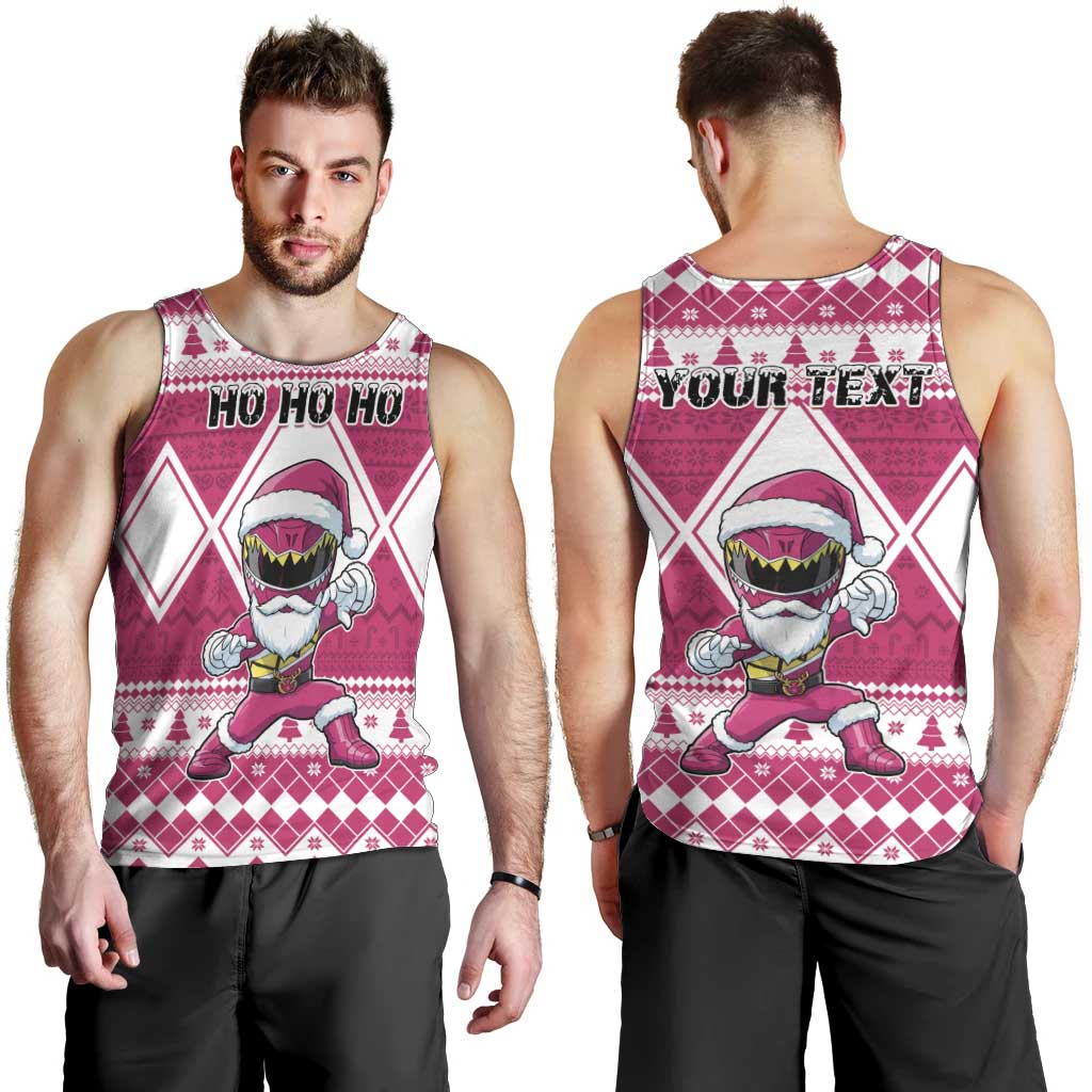 Personalized Power Pink Ranger Santa Claus Men Tank Top Funny Christmas - Wonder Print Shop