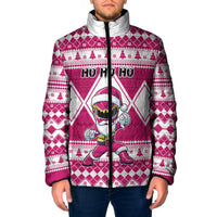 Personalized Power Pink Ranger Santa Claus Padded Jacket Funny Christmas - Wonder Print Shop