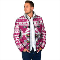 Personalized Power Pink Ranger Santa Claus Padded Jacket Funny Christmas - Wonder Print Shop