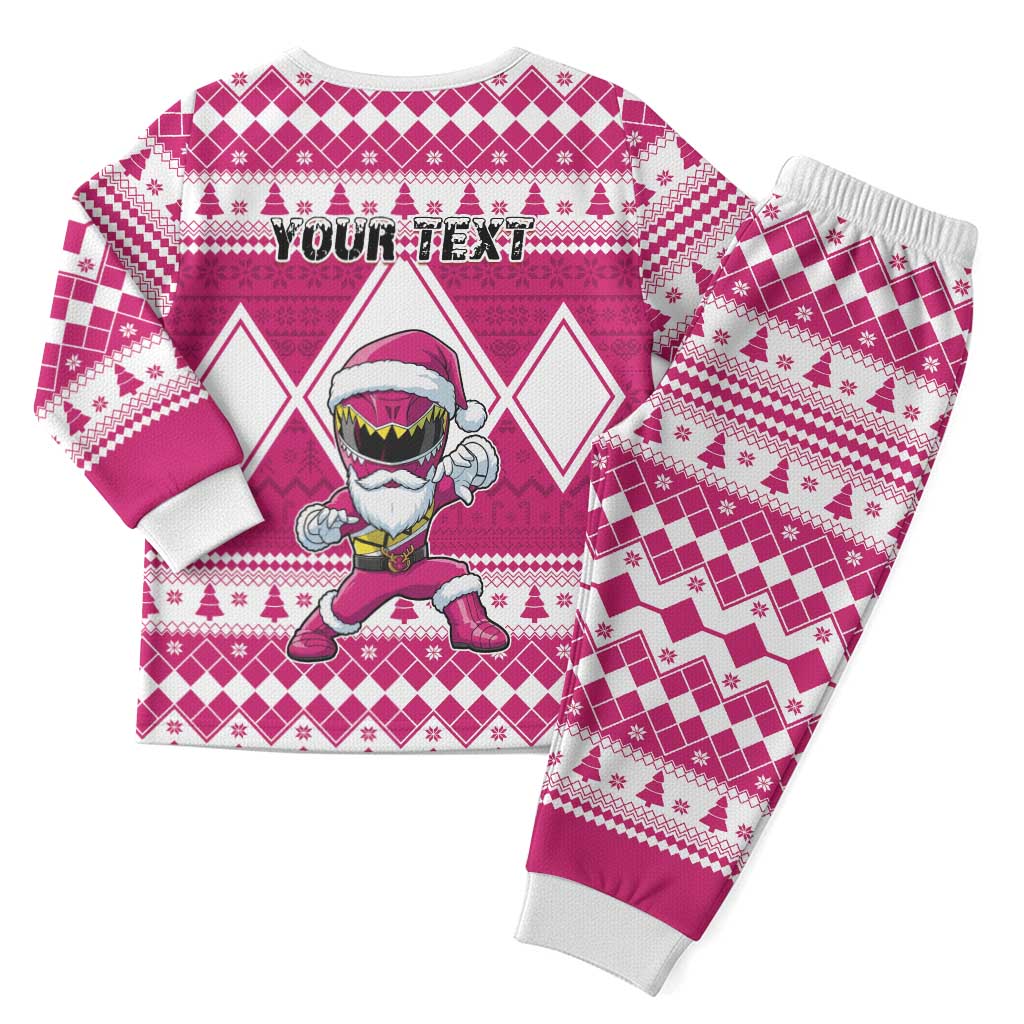 Power Pink Ranger Santa Claus Christmas Pajama Set Funny Christmas - Wonder Print Shop