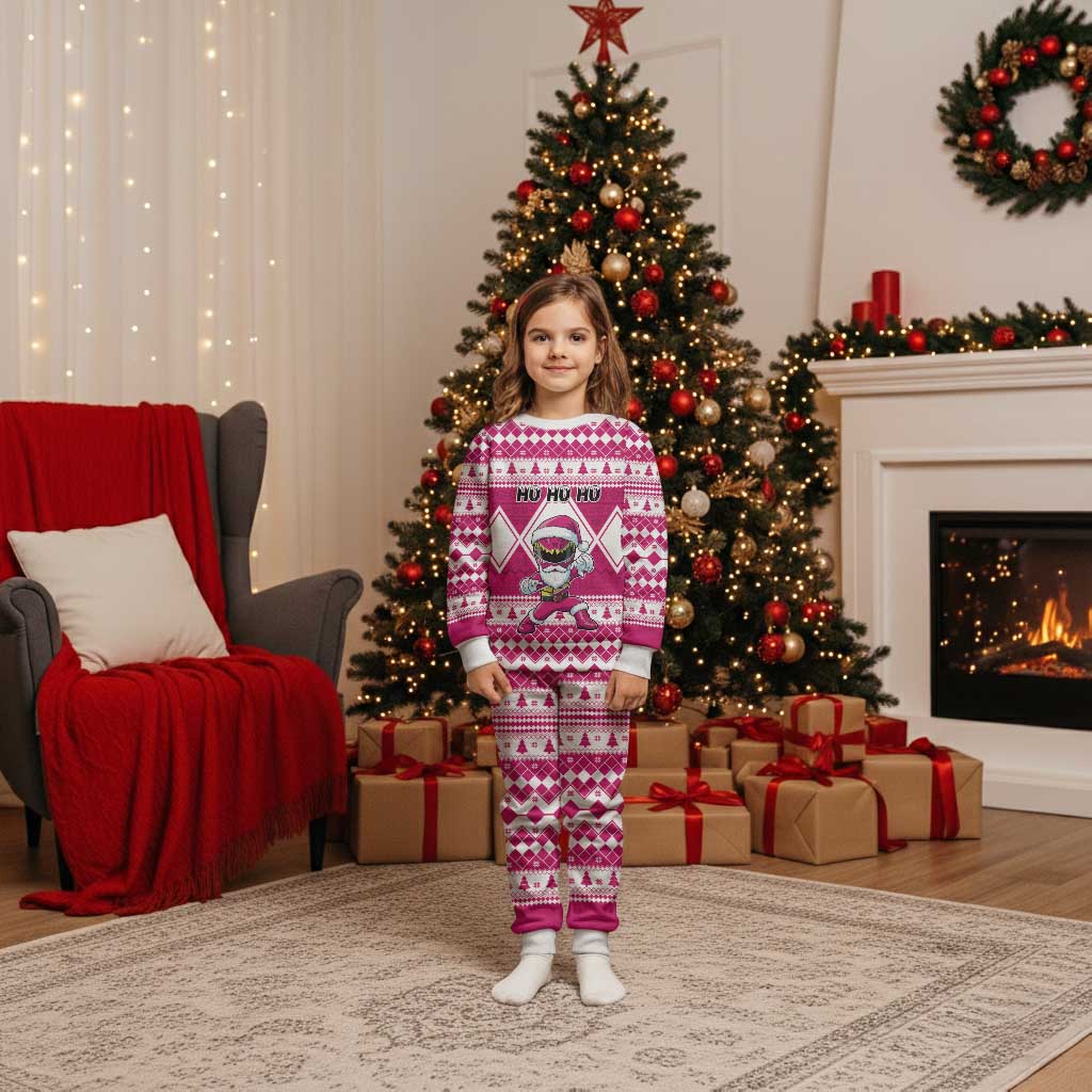 Power Pink Ranger Santa Claus Christmas Pajama Set Funny Christmas - Wonder Print Shop