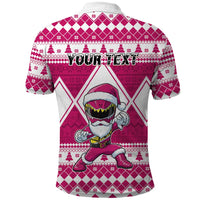 Personalized Power Pink Ranger Santa Claus Polo Shirt Funny Christmas - Wonder Print Shop