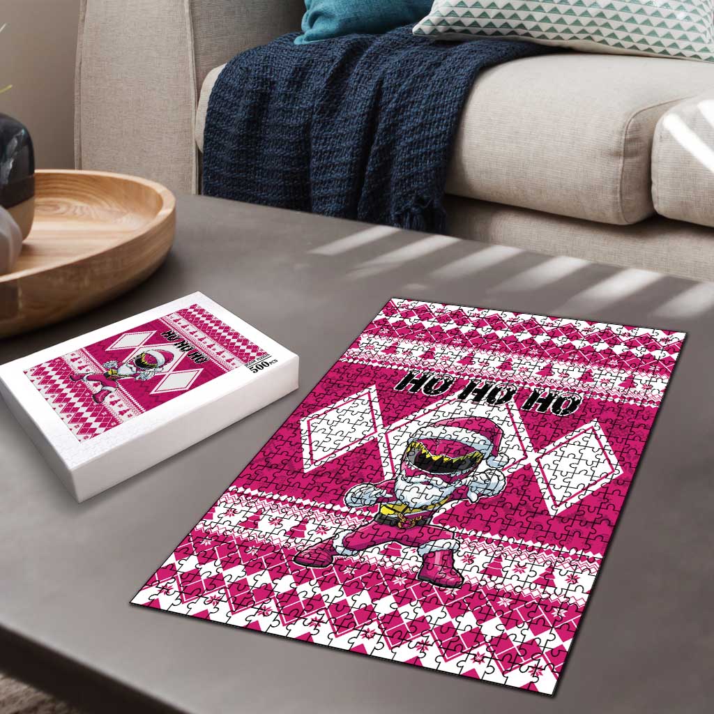 Power Pink Ranger Santa Claus Puzzle Funny Christmas - Wonder Print Shop