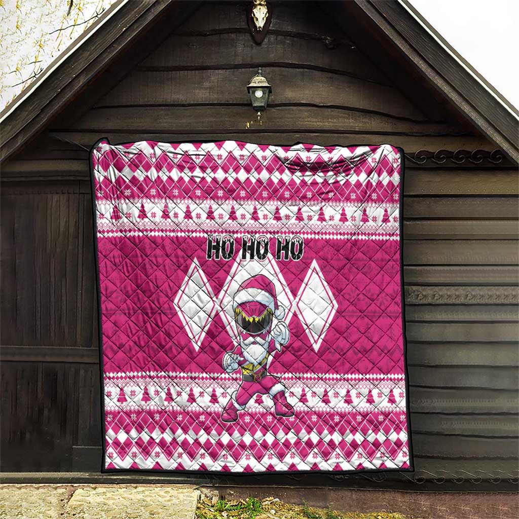 Power Pink Ranger Santa Claus Quilt Funny Christmas - Wonder Print Shop