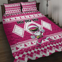 Power Pink Ranger Santa Claus Quilt Bed Set Funny Christmas - Wonder Print Shop