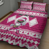 Power Pink Ranger Santa Claus Quilt Bed Set Funny Christmas - Wonder Print Shop