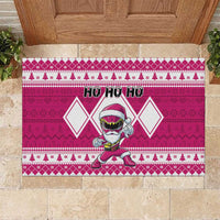 Power Pink Ranger Santa Claus Rubber Doormat Funny Christmas - Wonder Print Shop