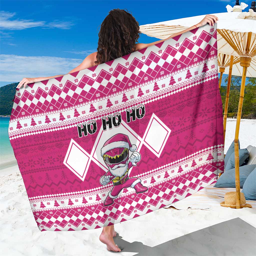 Power Pink Ranger Santa Claus Sarong Funny Christmas - Wonder Print Shop