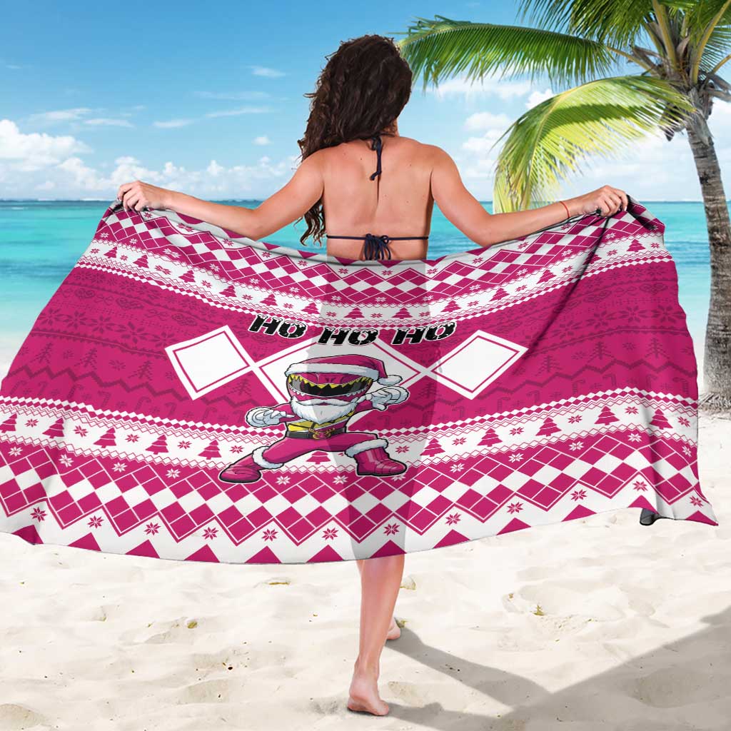 Power Pink Ranger Santa Claus Sarong Funny Christmas - Wonder Print Shop
