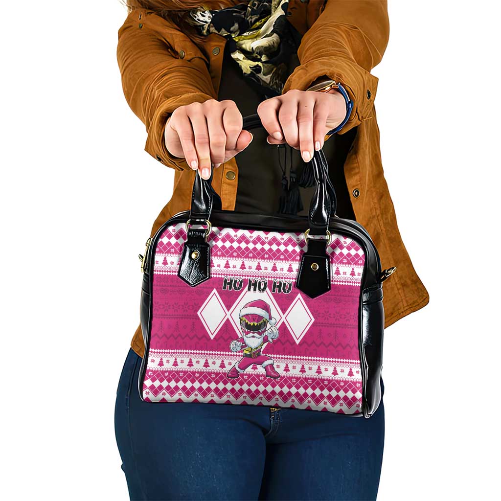 Power Pink Ranger Santa Claus Shoulder Handbag Funny Christmas - Wonder Print Shop