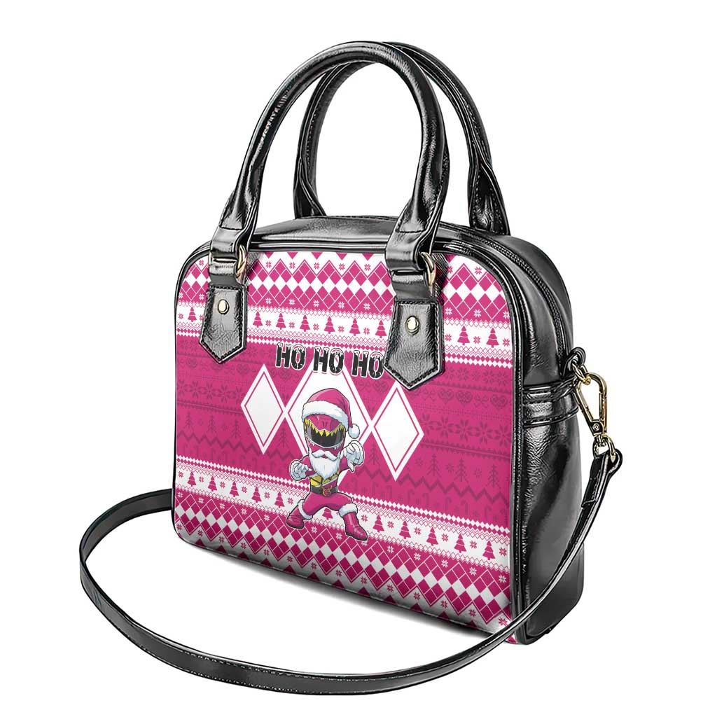 Power Pink Ranger Santa Claus Shoulder Handbag Funny Christmas - Wonder Print Shop