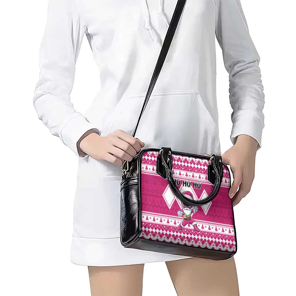 Power Pink Ranger Santa Claus Shoulder Handbag Funny Christmas - Wonder Print Shop