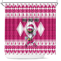 Power Pink Ranger Santa Claus Shower Curtain Funny Christmas - Wonder Print Shop