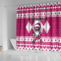 Power Pink Ranger Santa Claus Shower Curtain Funny Christmas - Wonder Print Shop