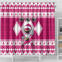 Power Pink Ranger Santa Claus Shower Curtain Funny Christmas - Wonder Print Shop