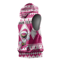 Personalized Power Pink Ranger Santa Claus Sleeveless Hoodie Funny Christmas - Wonder Print Shop