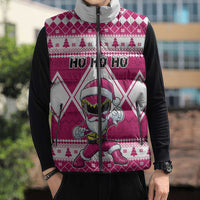Personalized Power Pink Ranger Santa Claus Sleeveless Puffer Jacket Funny Christmas - Wonder Print Shop