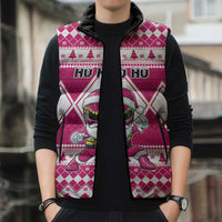 Personalized Power Pink Ranger Santa Claus Sleeveless Puffer Jacket Funny Christmas - Wonder Print Shop