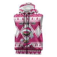 Personalized Power Pink Ranger Santa Claus Sleeveless Zip Hoodie Funny Christmas - Wonder Print Shop